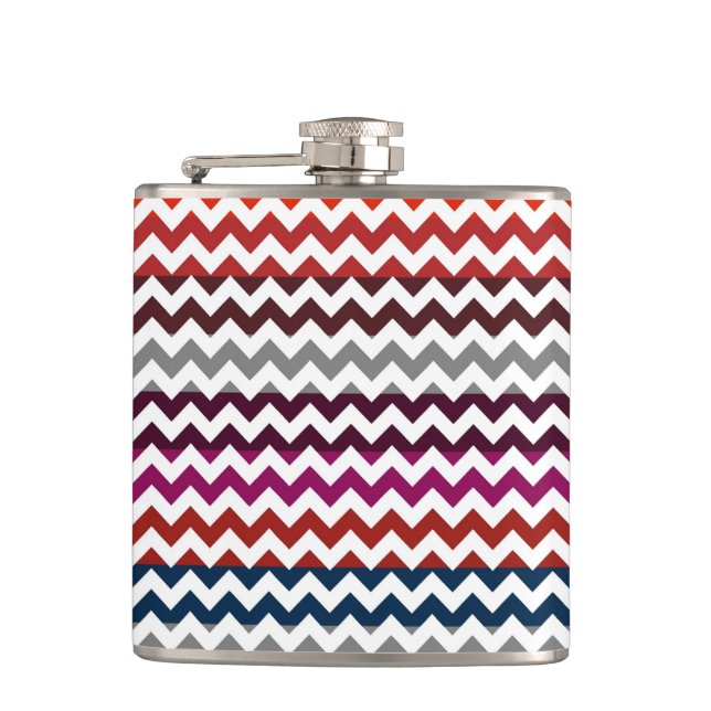Trendy Chevron Zigzag Pattern Flask (Front)