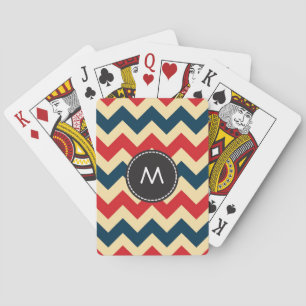 Trendy Chevron Zigzag Pattern Poker Cards