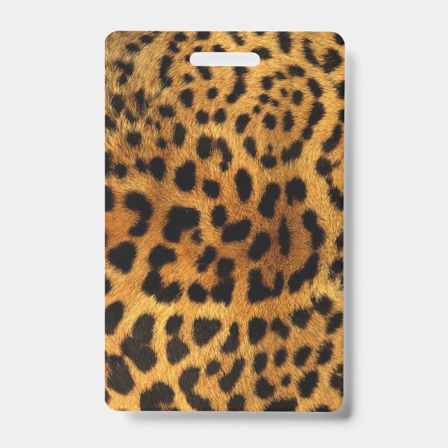 trendy chic animal pattern brown leopard print badge (Front)