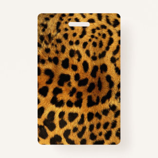 trendy chic animal pattern brown leopard print badge