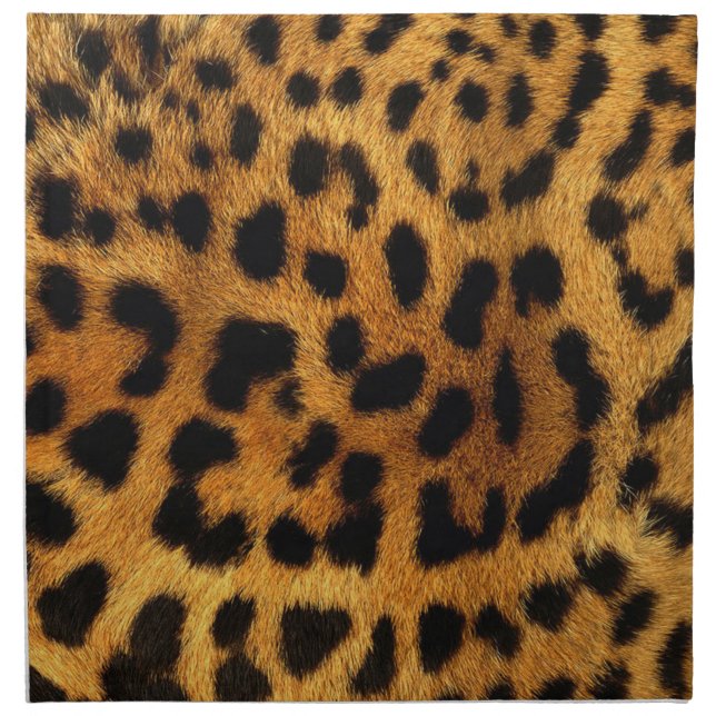 trendy chic animal pattern brown leopard print cloth napkin (Front)