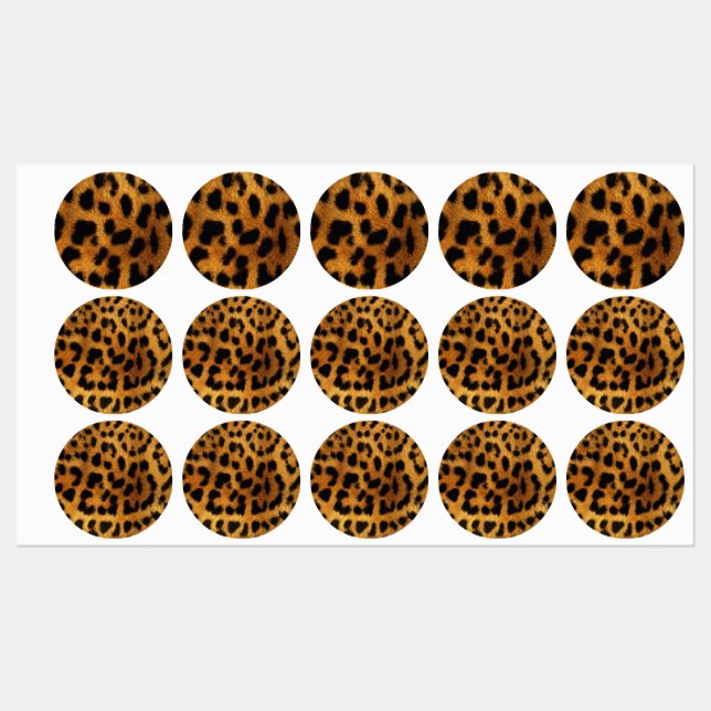 trendy chic animal pattern brown leopard print labels (Sheet)