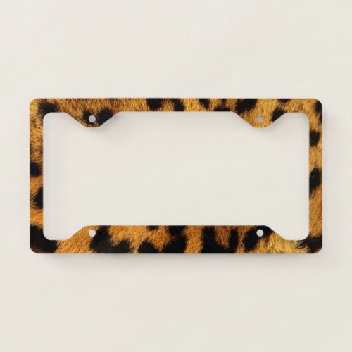 trendy chic animal pattern brown leopard print license plate frame