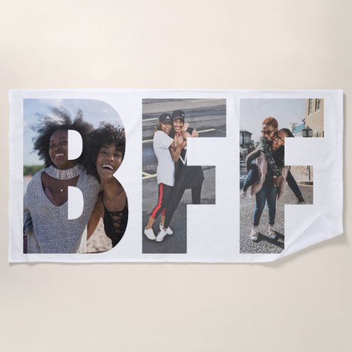 Trendy Chic BFF Photo Collage Best Friends Forever Beach Towel