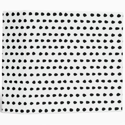 Trendy Chic Black and White Dots Pattern 3 Ring Binder