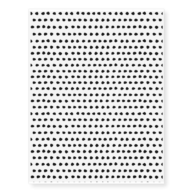 Trendy Chic Black and White Dots Pattern Temporary Tattoos (Front)