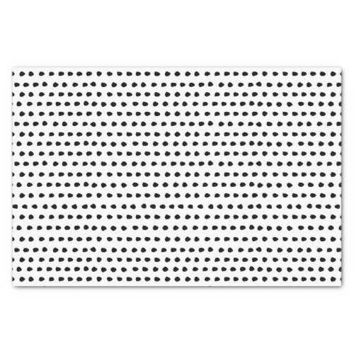 Trendy Chic Black and White Dots Pattern Tissue Paper