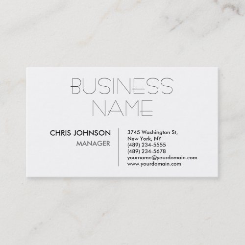Trendy Chic Black  White Manager Business Card