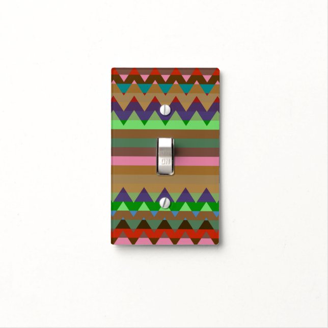 Trendy Chic Chevron Stripes Pattern #2 Light Switch Cover (In Situ)