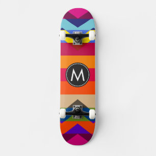 Trendy Chic Chevron Stripes Pattern #2 Skateboard