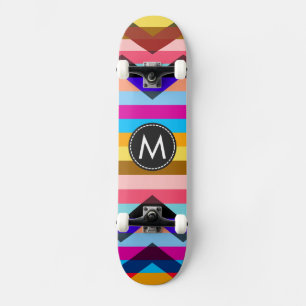 Trendy Chic Chevron Stripes Pattern #4 Skateboard Deck