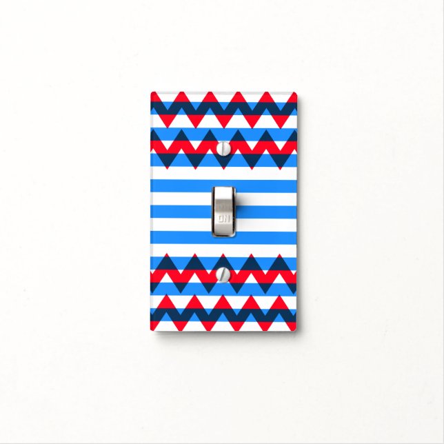 Trendy Chic Chevron Stripes Pattern #5 Light Switch Cover (In Situ)