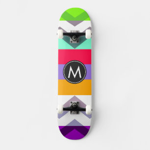 Trendy Chic Chevron Stripes Pattern #8 Skateboard Deck