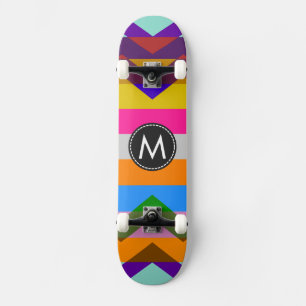 Trendy Chic Chevron Stripes Pattern Skateboard Deck