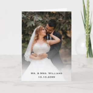Trendy Chic Classic Bride And Groom Wedding Photo Letterpress Thank You Card