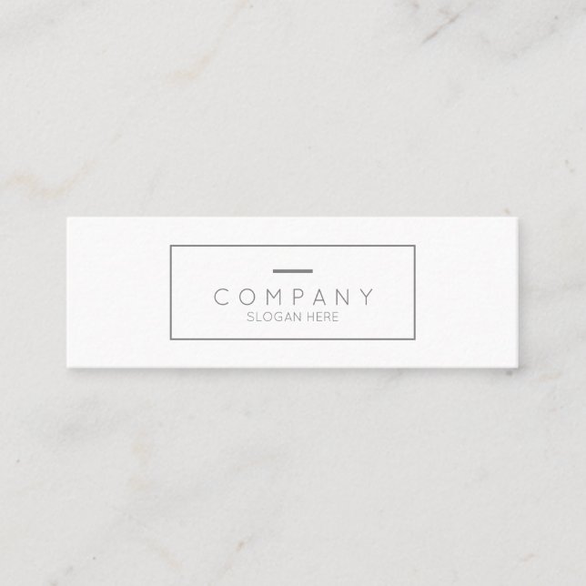 Trendy Chic Contemporary White Mini Business Card (Front)