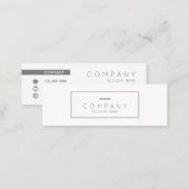 Trendy Chic Contemporary White Mini Business Card (Front/Back)
