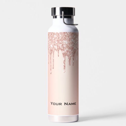 Trendy Chic Cute Rose Gold Custom Name Water Bottle