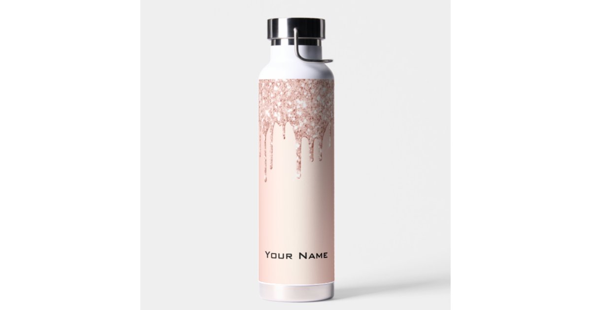 Trendy Chic Cute Rose Gold Custom Name Water Bottle | Zazzle