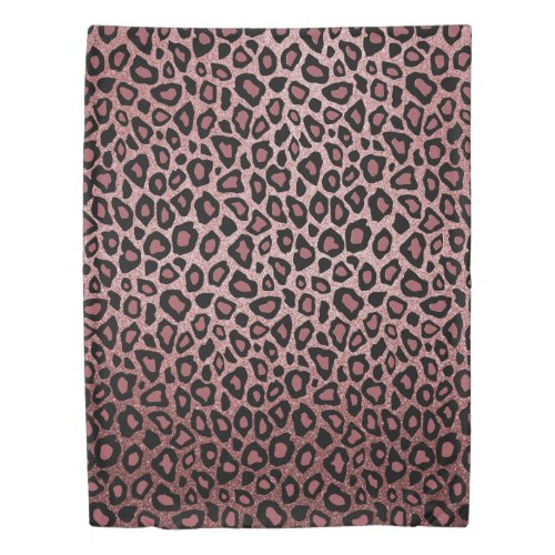 Trendy Chic Dusty Rose Leopard Skin Print Duvet Cover