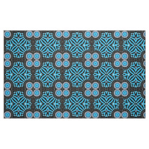 Trendy Chic Geometric Black and Turquoise Pattern Fabric