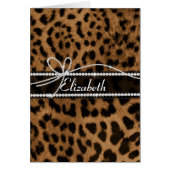 Trendy chic girly faux brown black leopard animal (Front)