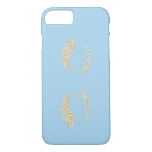 Trendy Chic Glitter Gold Faux Lashes iPhone 8/7 Case
