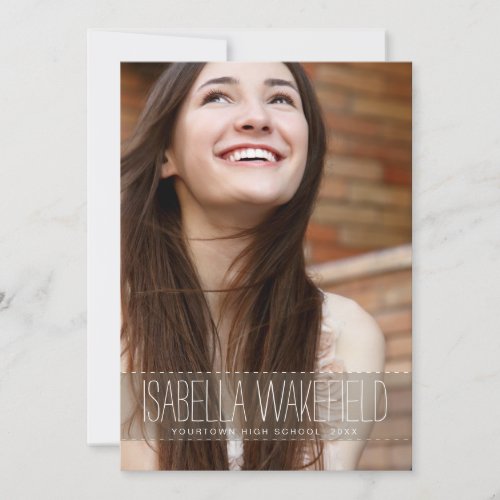 Trendy Chic Grad Girl Photo Graduation Party 5x7 Paper Invitation Card