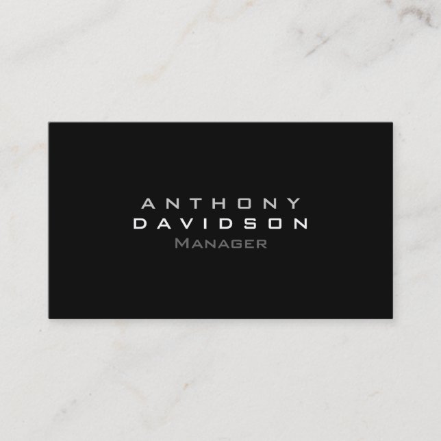 Trendy Chic Gray Black White Business Card (Front)