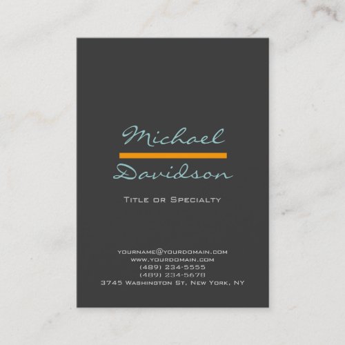 Trendy Chic Gray Blue Yellow Business Card