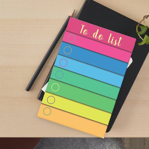 Trendy Chic Horizontal Rainbow Stripes To Do List Post_it Notes