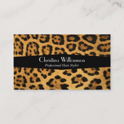 Customizable Trendy & Chic Leopard print Business Card