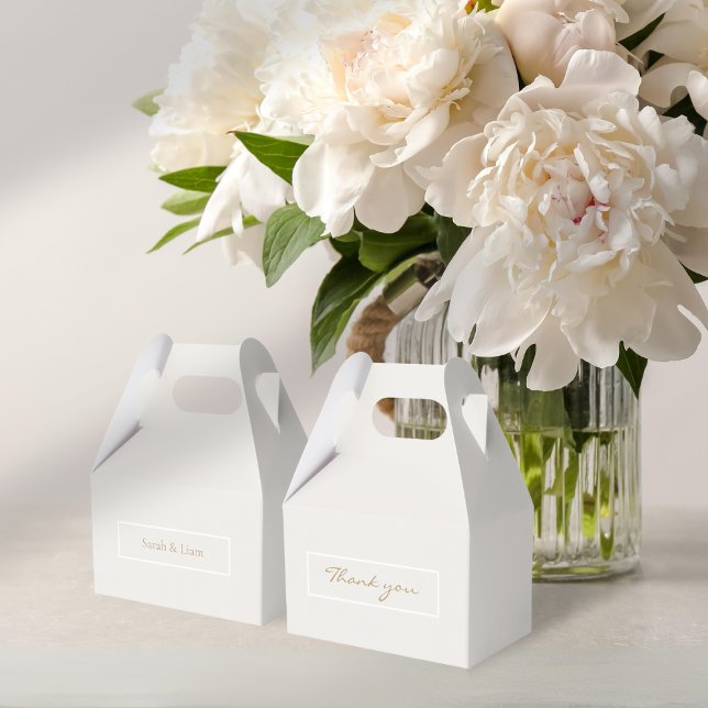 Trendy Chic Light Beige & White Floral Wedding  Favor Boxes (Creator Uploaded)
