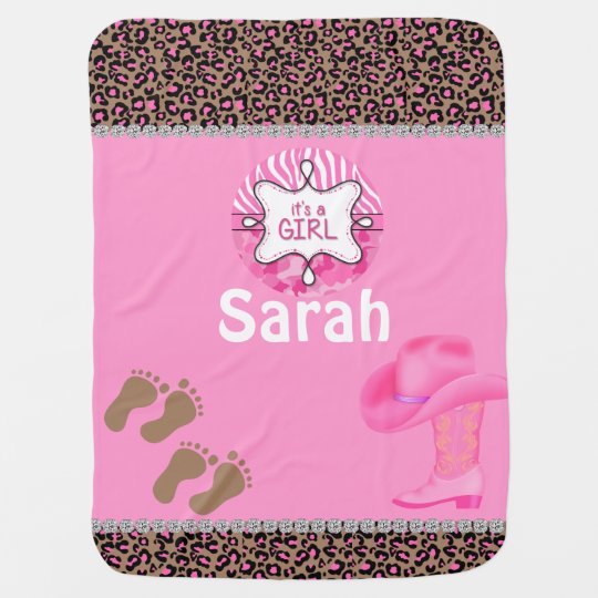 Trendy CHIC Little Cowgirl BLING Baby Blanket Gift