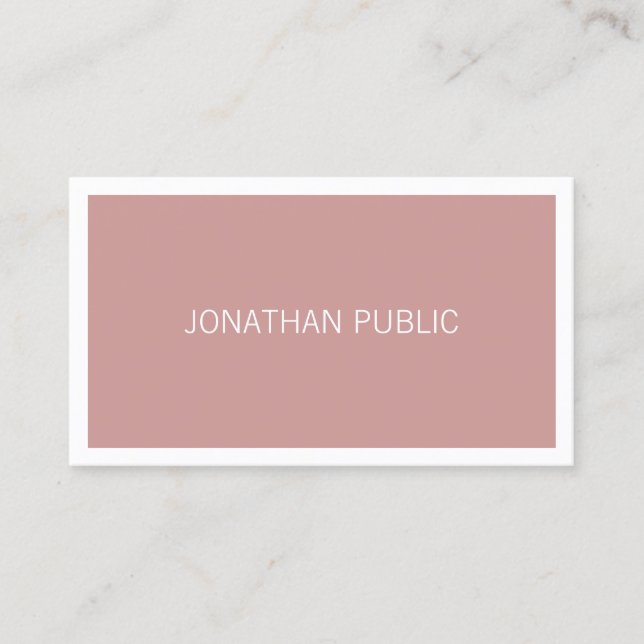 Trendy Chic Minimalist Design Clean Plain Elegant Business Card (Front)