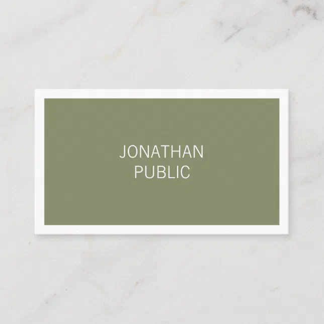 Trendy Chic Minimalist Design Simple Plain Stylish Business Card | Zazzle