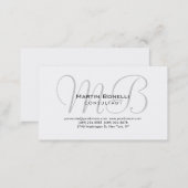 Trendy Chic Monogram Consultant Business Card (Front/Back)