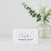 Trendy Chic Monogram Consultant Business Card (Standing Front)