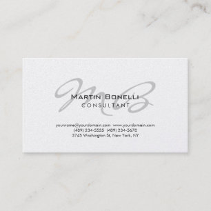 Trendy Chic Monogram Consultant Business Card