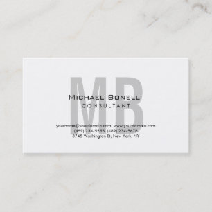 Trendy Chic Monogram Consultant Business Card