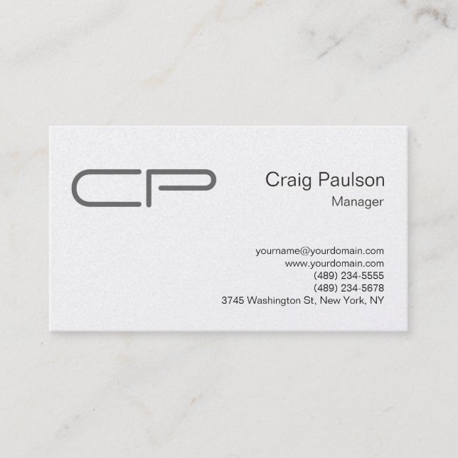 Trendy Chic Monogram Modern Elegant Professional Business Card (Front)