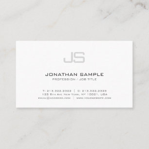 Trendy Chic Monogrammed Plain Modern Design Luxury Business Card