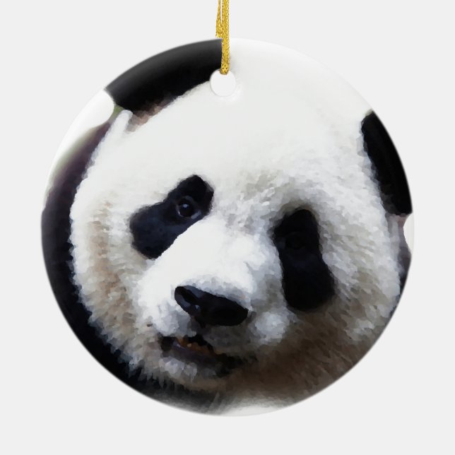 Trendy Chic Panda Christmas Tree Ornament (Back)