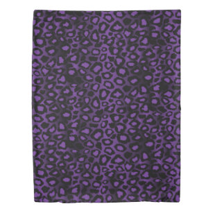 Trendy Chic Purple & Black Leopard Print Duvet Cover