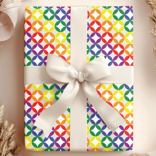 Trendy Chic Rainbow Diamonds Wrapping Paper