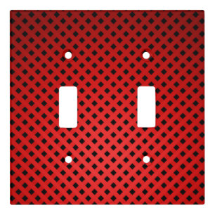 Trendy & Chic Red & Black Stripe Pattern Light Switch Cover