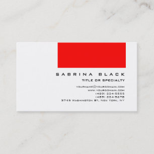 Trendy Chic Red White Consultant Business Card