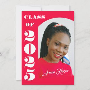 Trendy Chic Script Pink Graduation Party Invitation