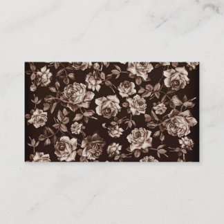 Trendy Chic Sepia Tone B&w Vintage Elegant Floral Business Card