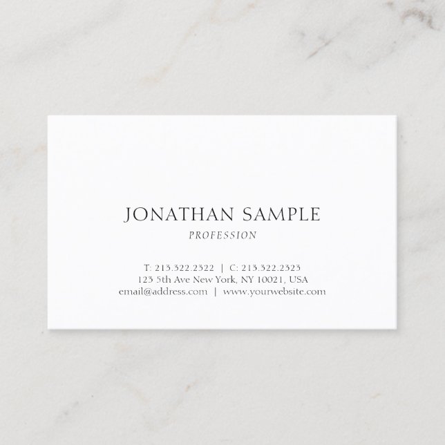 Trendy Chic Simple Graphic Design Modern Template Business Card (Front)